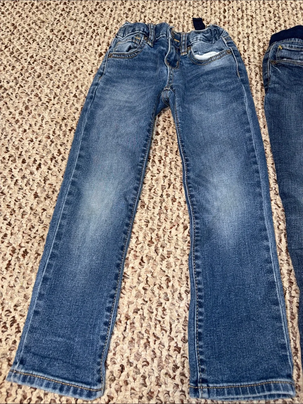 Boy's lot of Blue Denim Jogger Jeans - Navy and Gray Waistbands